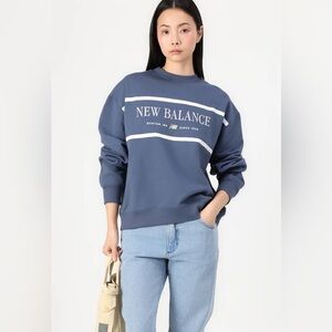 NWT New Balance Oversized Crewneck Sweatshirt Boston Since 1906 Lobster Detail